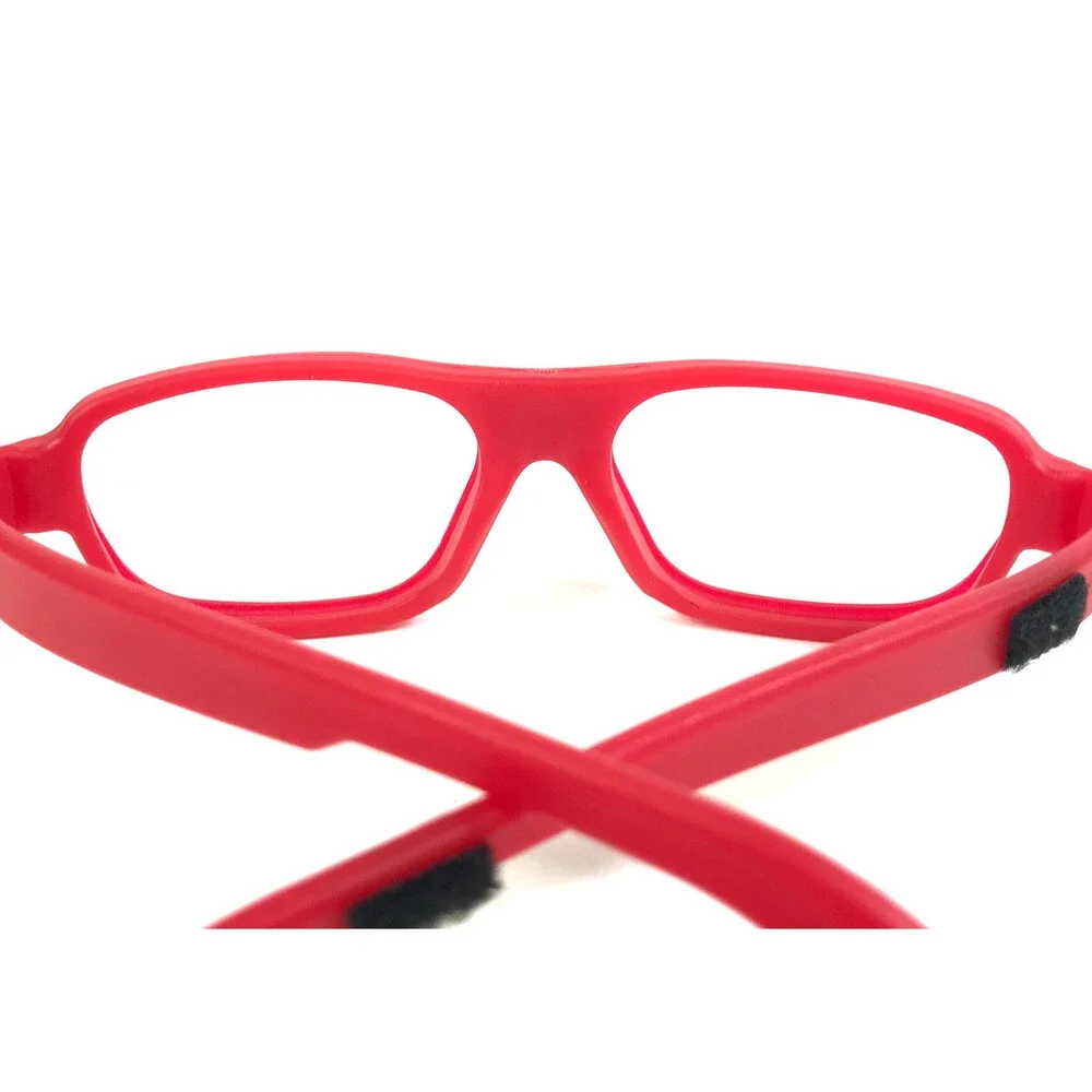 Solo Bambini Eyeglasses Frames SCOUTMASTER Red Rectangle Rubberized 55-22-140